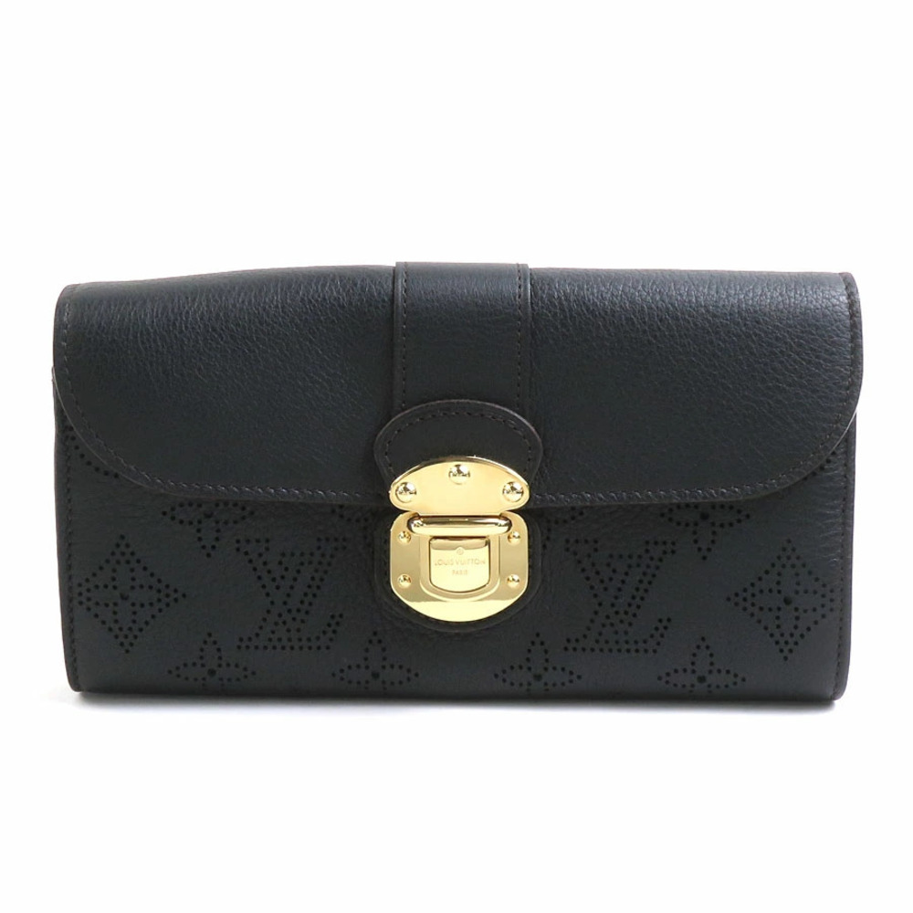 Louis Vuitton Long Wallet Monogram Mahina Portefeuille Iris Black